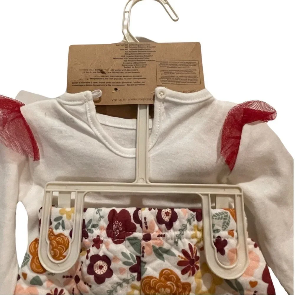 Chick Pea 3 Piece Bodysuit + Pants + Headband Thankful for Family 0-3 Month NWT